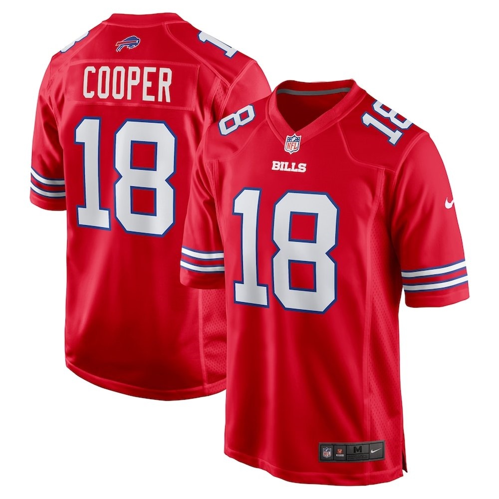 Men's Buffalo Bills #18 Amari Cooper Red Alternate Game Jersey