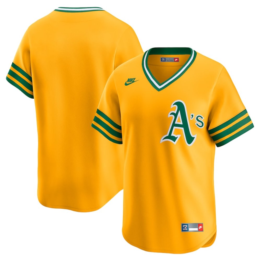 Men's Oakland Athletics Gold Cooperstown Collection Limited Jersey