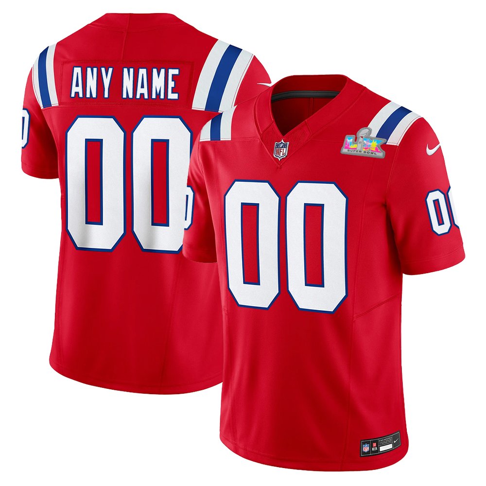 Youth New England Patriots Custom Red F.U.S.E. Vapor Limited Stitched Football Jersey