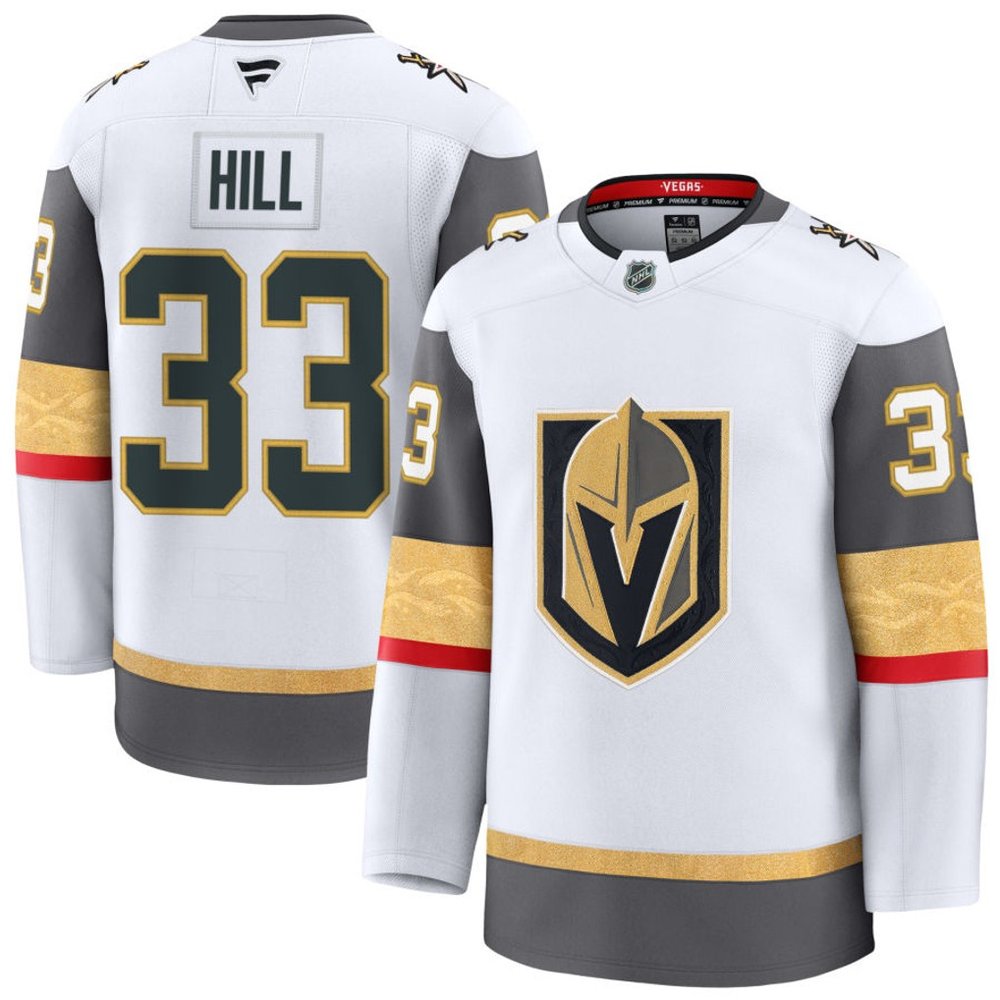 Men's Vegas Golden Knights #33 Adin Hill White Away Premium Jersey