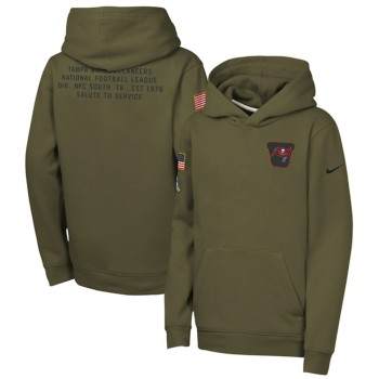 Youth Tampa Bay Buccaneers Olive 2025 Salute to Service Club Fleece Hoodie