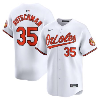 Men's Baltimore Orioles #35 Adley Rutschman White Home Limited Player Jersey Men's Baltimore Orioles #35 Adley Rutschman White Home Limited Player Jersey