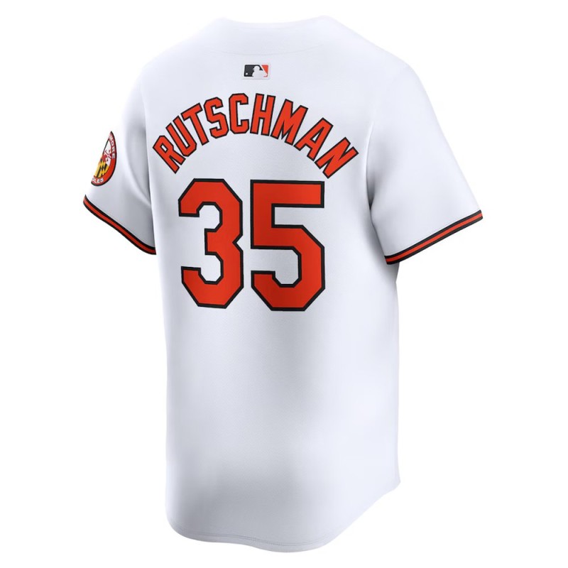 Men's Baltimore Orioles #35 Adley Rutschman White Home Limited Player Jersey Men's Baltimore Orioles #35 Adley Rutschman White Home Limited Player Jersey