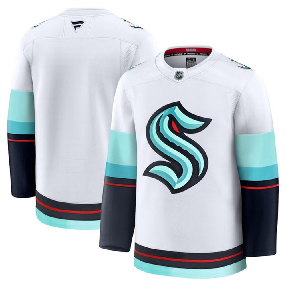 Men's Seattle Kraken Blank White 2024-25 Away Stitched Hockey Premium Jersey Men's Seattle Kraken Blank White 2024-25 Away Stitched Hockey Premium Jersey