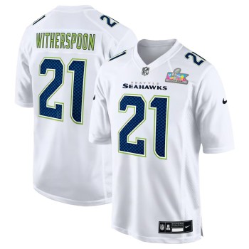 Men's Seattle Seahawks #21 Devon Witherspoon White Super Bowl LX Patch Tundra Fashion Game Jersey Men's Seattle Seahawks #21 Devon Witherspoon White Super Bowl LX Patch Tundra Fashion Game Jersey