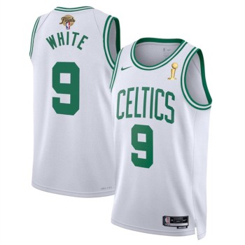 Men's Boston Celtics #9 Derrick White White 2024 Finals Champions Association Edition Stitched Basketball Jersey Men's Boston Celtics #9 Derrick White White 2024 Finals Champions Association Edition Stitched Basketball Jersey
