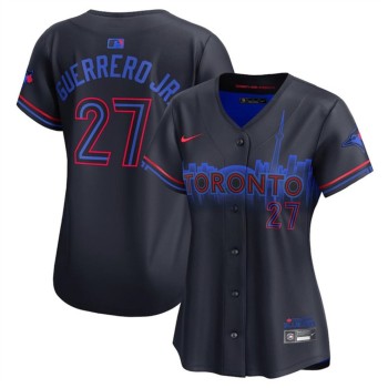 Women's Toronto Blue Jays #27 Vladimir Guerrero Jr. Black 2024 City Connect Limited Stitched Baseball Jersey(Run Small) Women's Toronto Blue Jays #27 Vladimir Guerrero Jr. Black 2024 City Connect Limited Stitched Baseball Jersey(Run Small)