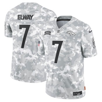 Men's Denver Broncos John Elway Arctic Camo 2024 Salute to Service Retired Player Limited Jersey Men's Denver Broncos John Elway Arctic Camo 2024 Salute to Service Retired Player Limited Jersey