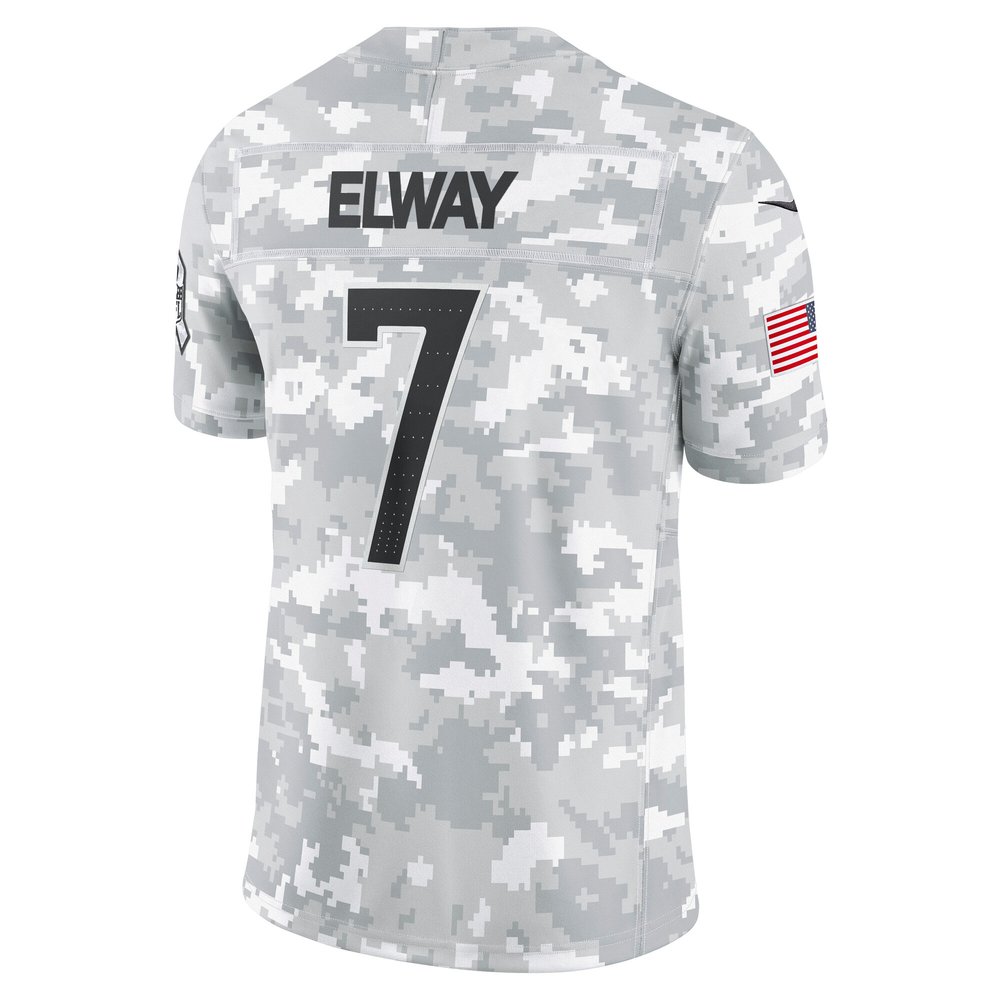 Men's Denver Broncos John Elway Arctic Camo 2024 Salute to Service Retired Player Limited Jersey Men's Denver Broncos John Elway Arctic Camo 2024 Salute to Service Retired Player Limited Jersey