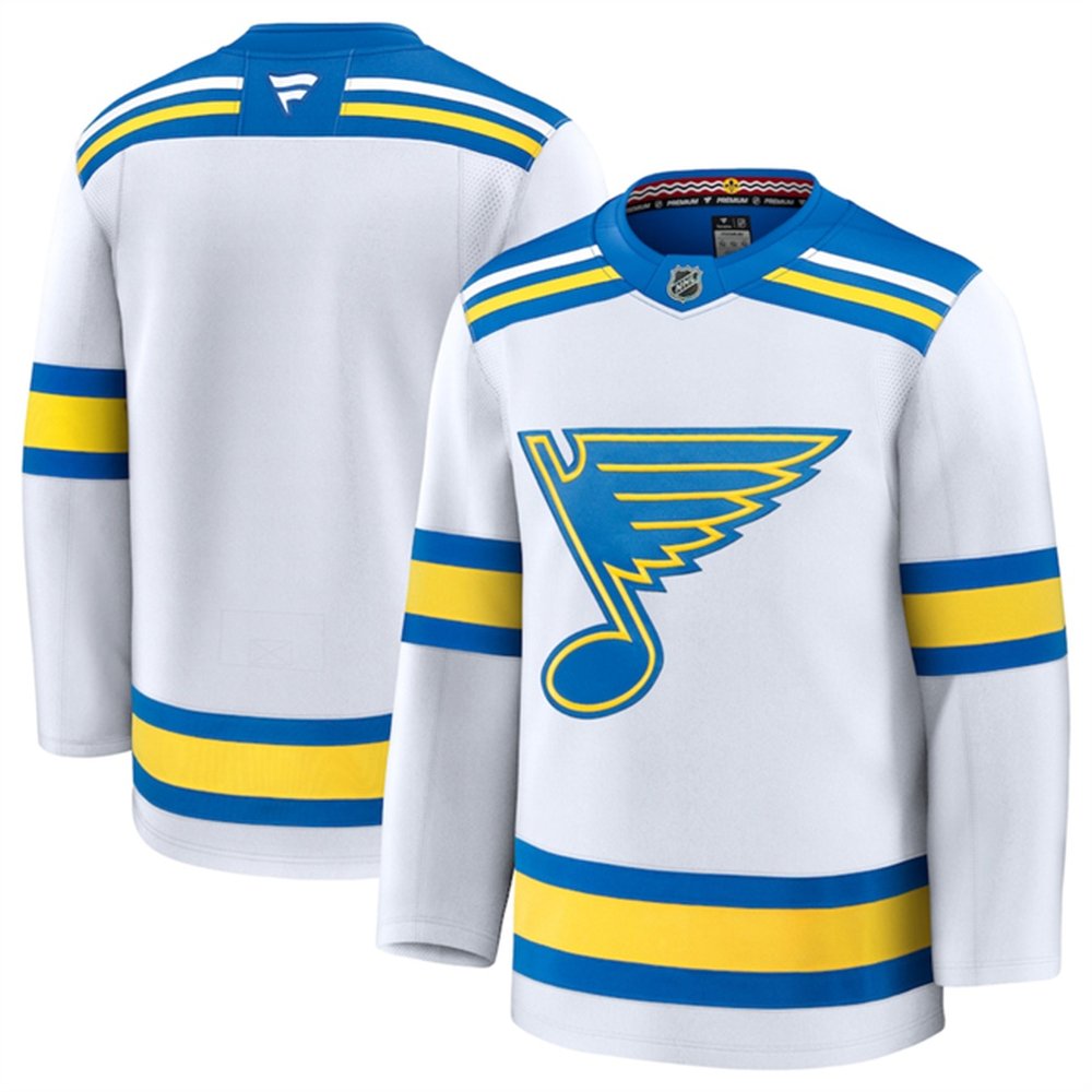 Youth St. Louis Blues Blank White 2024-25 Away Stitched Hockey Jersey Youth St. Louis Blues Blank White 2024-25 Away Stitched Hockey Jersey