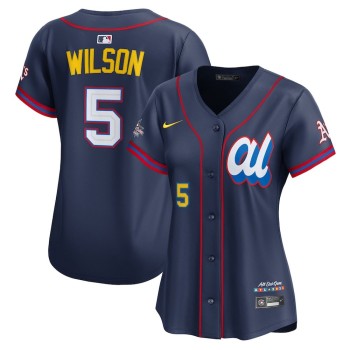 Women's American League #5 Jacob Wilson Nike Navy 2025 All-Star Edition Limited Player Jersey Women's American League #5 Jacob Wilson Nike Navy 2025 All-Star Edition Limited Player Jersey
