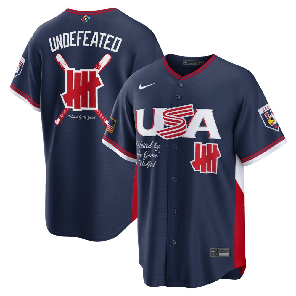 Men's USA Baseball Nike x Undefeated Navy 2026 World Baseball Classic Stadium Jersey