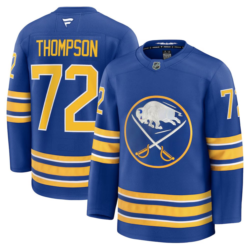 Men's Buffalo Sabres #72 Tage Thompson Blue 2024-25 Stitched Premium Jersey