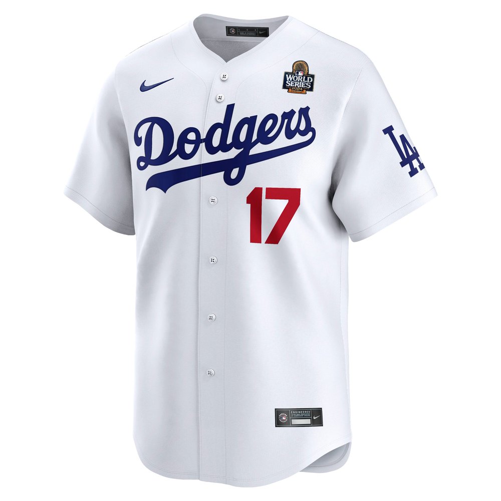 Men's Los Angeles Dodgers #17 Shohei Ohtani White 2024 World Series Home Limited Player Jersey Men's Los Angeles Dodgers #17 Shohei Ohtani White 2024 World Series Home Limited Player Jersey