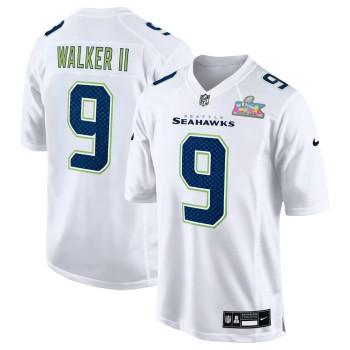 Men's Seattle Seahawks #9 Kenneth Walker III White Super Bowl LX Patch Tundra Fashion Game Jersey Men's Seattle Seahawks #9 Kenneth Walker III White Super Bowl LX Patch Tundra Fashion Game Jersey