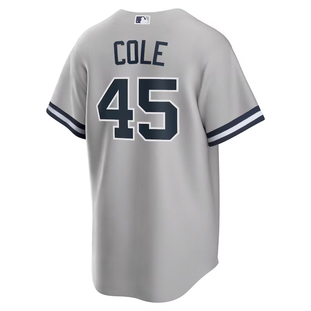Men's New York Yankees #45 Gerrit Cole Gray Road Replica Player Name Jersey Men's New York Yankees #45 Gerrit Cole Gray Road Replica Player Name Jersey