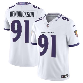 Men's Baltimore Ravens #91 Trey Hendrickson White Vapor F.U.S.E. Sewn Down Limited Jersey Men's Baltimore Ravens #91 Trey Hendrickson White Vapor F.U.S.E. Sewn Down Limited Jersey