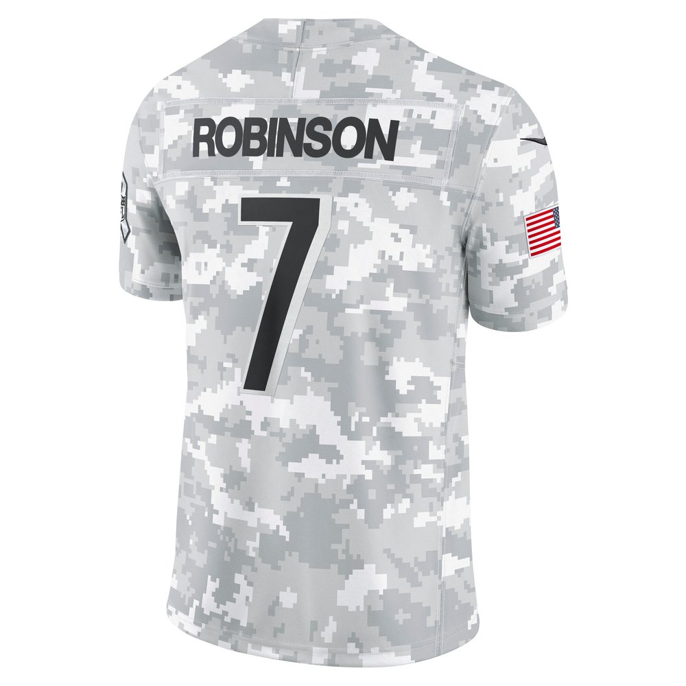 Men's Atlanta Falcons Bijan Robinson Arctic Camo 2024 Salute to Service Limited Jersey Men's Atlanta Falcons Bijan Robinson Arctic Camo 2024 Salute to Service Limited Jersey