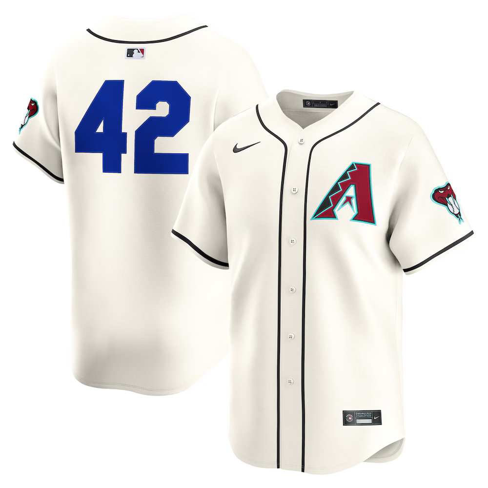 Men's Arizona Diamondbacks #42 Jackie Robinson Nike Cream Home 2025 Jackie Robinson Day Limited Jersey