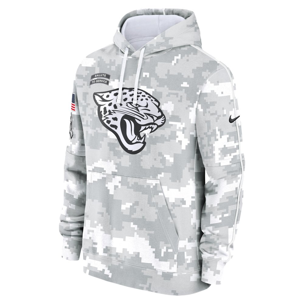Men's Jacksonville Jaguars Arctic Camo 2024 Salute to Service Club Fleece Pullover Hoodie