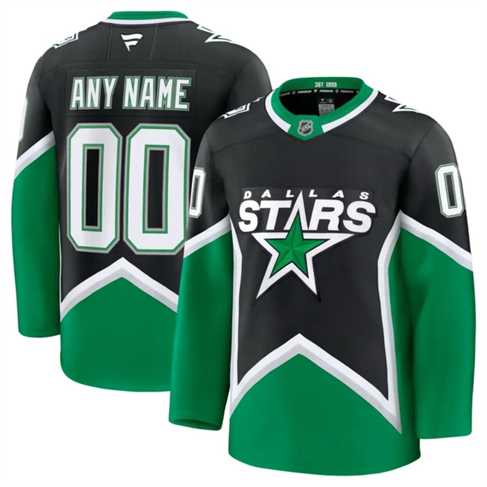 Men's Dallas Stars Custom Black 2025-26 Alternate Stitched Hockey Premium Jersey Men's Dallas Stars Custom Black 2025-26 Alternate Stitched Hockey Premium Jersey