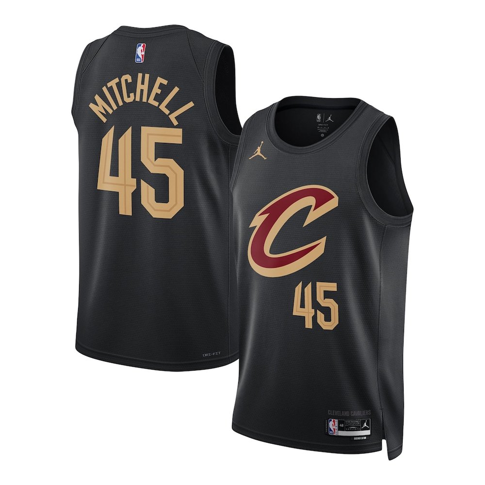 Men's Cleveland Cavaliers #45 Donovan Mitchell Black Swingman Statement Edition Jersey Men's Cleveland Cavaliers #45 Donovan Mitchell Black Swingman Statement Edition Jersey