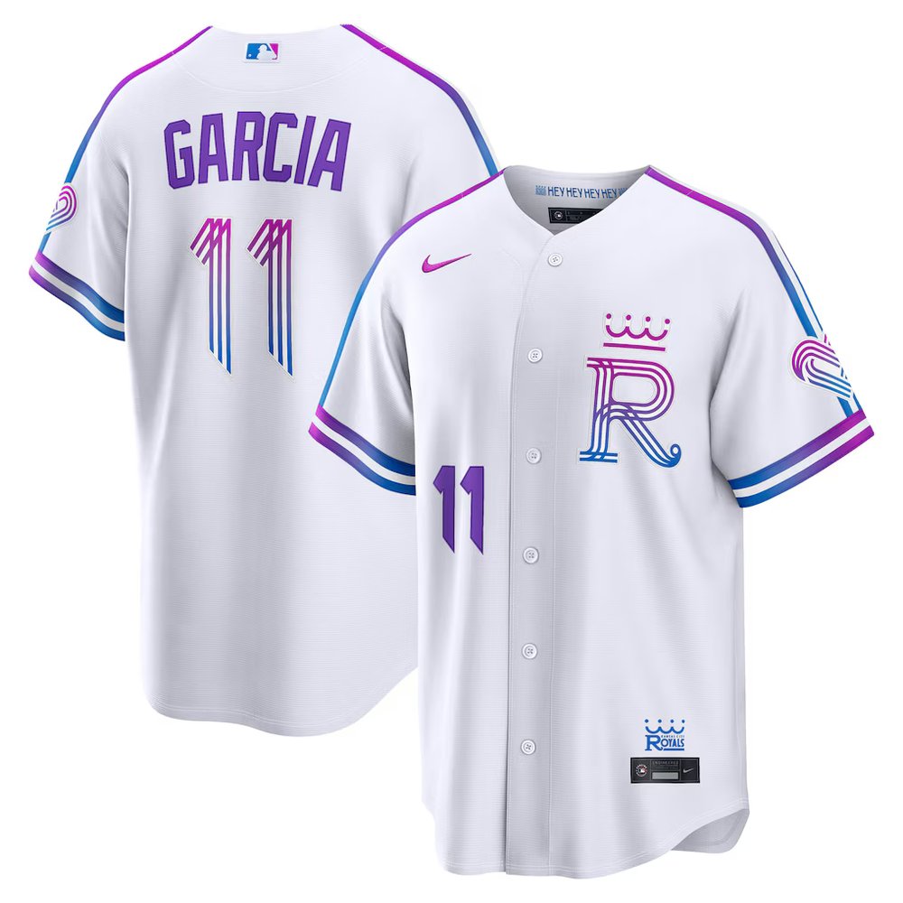 Youth Kansas City Royals #11 Maikel Garcia Nike White 2026 City Connect Stadium Jersey
