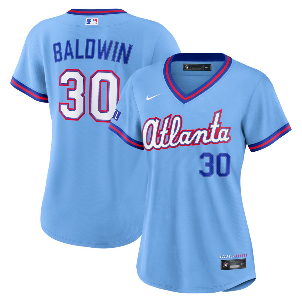Women's Atlanta Braves #30 Drake Baldwin Nike Powder Blue 2026 City Connect Stadium Jersey