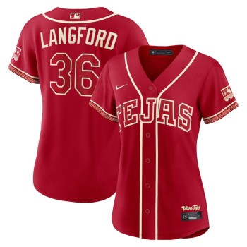 Women's Texas Rangers #36 Wyatt Langford Nike Red 2026 City Connect Stadium Jersey