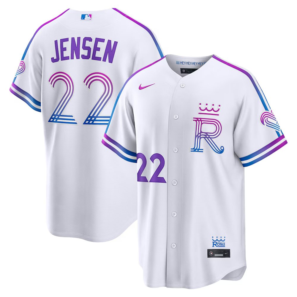Men's Kansas City Royals #22 Carter Jensen Nike White 2026 City Connect Stadium Jersey