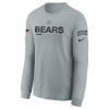 Youth Chicago Bears Nike Gray 2024 Salute To Service Long Sleeve T-Shirt