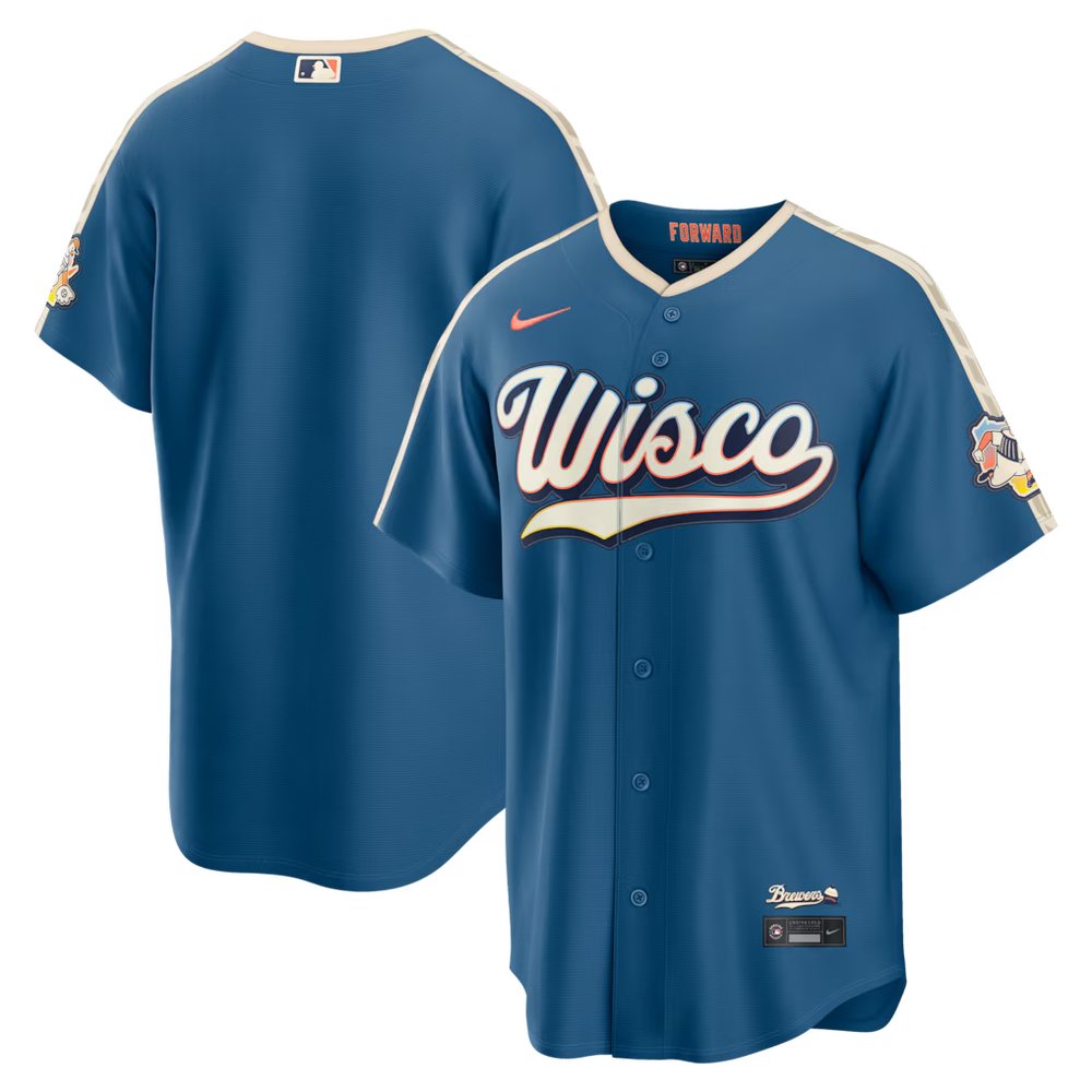 Men's Milwaukee Brewers Nike Mineral Blue 2026 City Connect Stadium Jersey