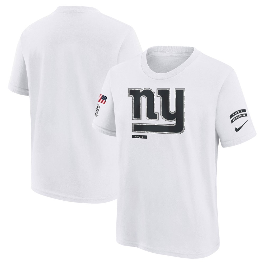 Youth New York Giants White 2024 Salute To Service T-Shirt