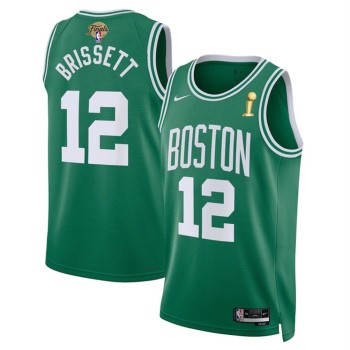 Men's Boston Celtics #12 Oshae Brissett Kelly Green 2024 Finals Champions Icon Edition Stitched Basketball Jersey Men's Boston Celtics #12 Oshae Brissett Kelly Green 2024 Finals Champions Icon Edition Stitched Basketball Jersey