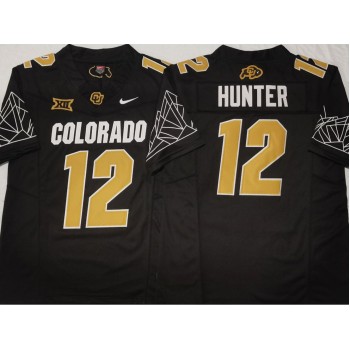 Men's Colorado Buffaloes Black #12 Hunter Stitched Jersey Men's Colorado Buffaloes Black #12 Hunter Stitched Jersey