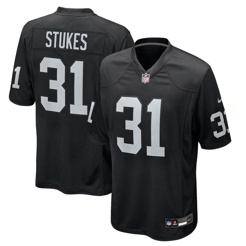 Men's Las Vegas Raiders Treydan Stukes Black 2026 NFL Draft Game Jersey