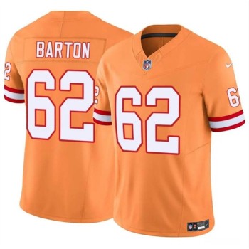 Men's Tampa Bay Buccaneers #62 Graham Barton Orange 2024 Draft F.U.S.E. Throwback Limited Stitched Jersey Men's Tampa Bay Buccaneers #62 Graham Barton Orange 2024 Draft F.U.S.E. Throwback Limited Stitched Jersey