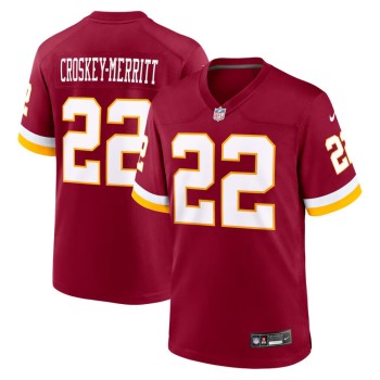 Men's Washington Commanders #22 Jacory Croskey-Merritt Burgundy Game Jersey Men's Washington Commanders #22 Jacory Croskey-Merritt Burgundy Game Jersey