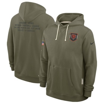 Men's Chicago Bears Olive 2025 Salute to Service Pullover Hoodie