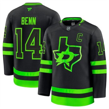 Men's Dallas Stars #14 Jamie Benn Black 2024-25 Alternate Stitched Hockey Premium Jersey Men's Dallas Stars #14 Jamie Benn Black 2024-25 Alternate Stitched Hockey Premium Jersey