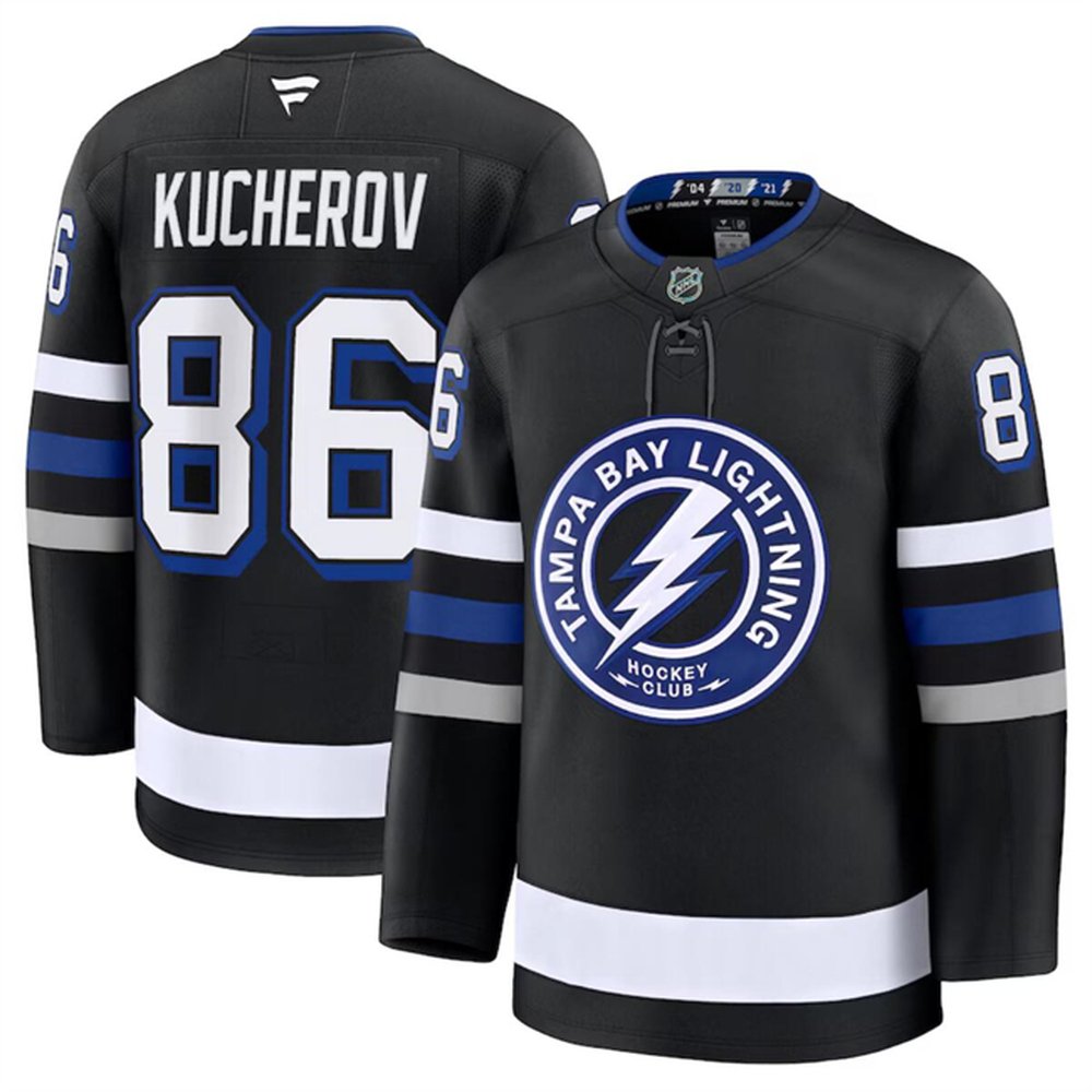 Youth Tampa Bay Lightning #86 Nikita Kucherov Black 2024-25 Alternate Stitched Hockey Jersey Youth Tampa Bay Lightning #86 Nikita Kucherov Black 2024-25 Alternate Stitched Hockey Jersey