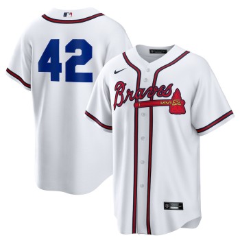 Youth Atlanta Braves #42 Jackie Robinson Nike White Home 2025 Jackie Robinson Day Replica Jersey