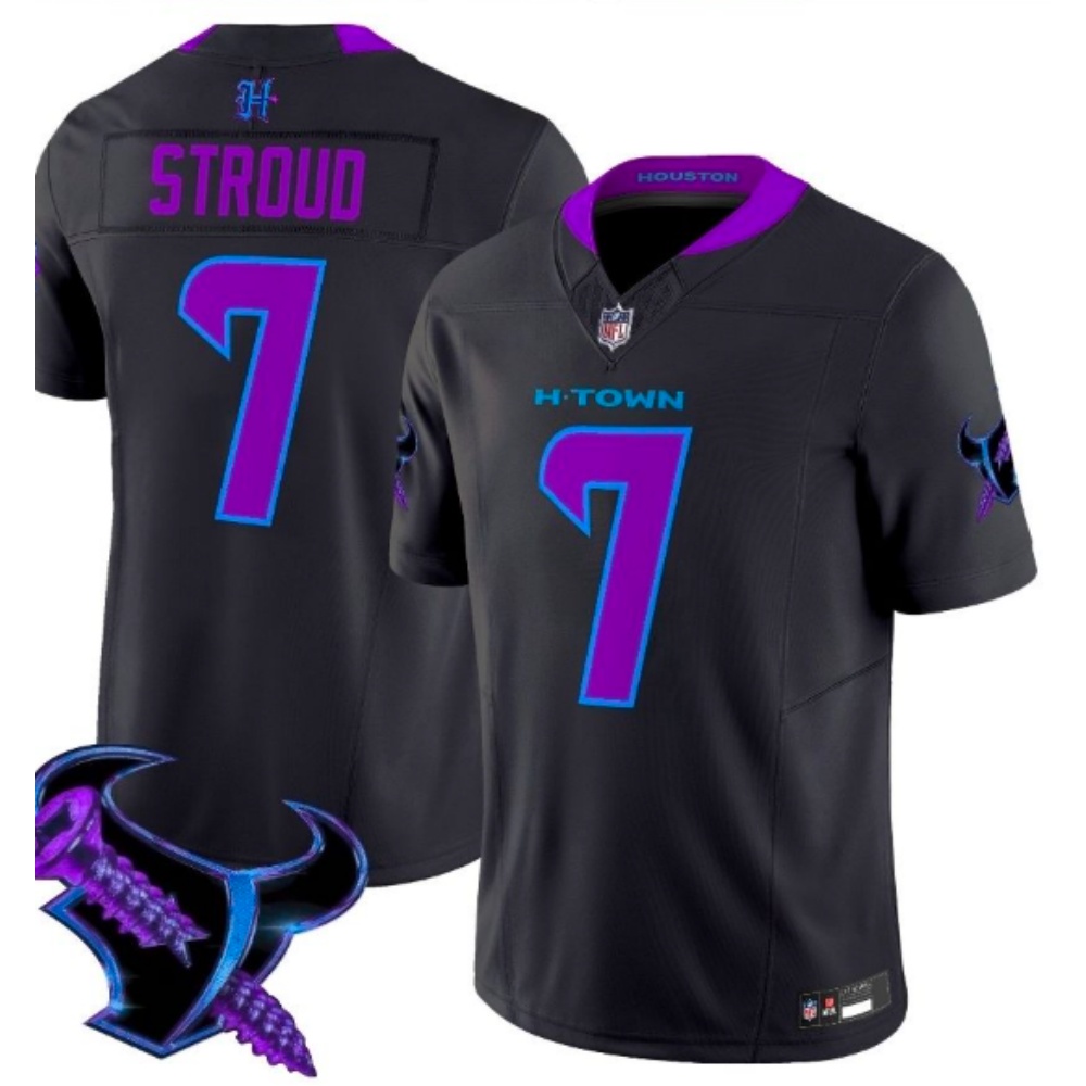 Men's Houston Texans #7 C.J. Stroud Black F.U.S.E. 2025 DJ SCREW Vapor Limited Stitched Football Jersey Men's Houston Texans #7 C.J. Stroud Black F.U.S.E. 2025 DJ SCREW Vapor Limited Stitched Football Jersey