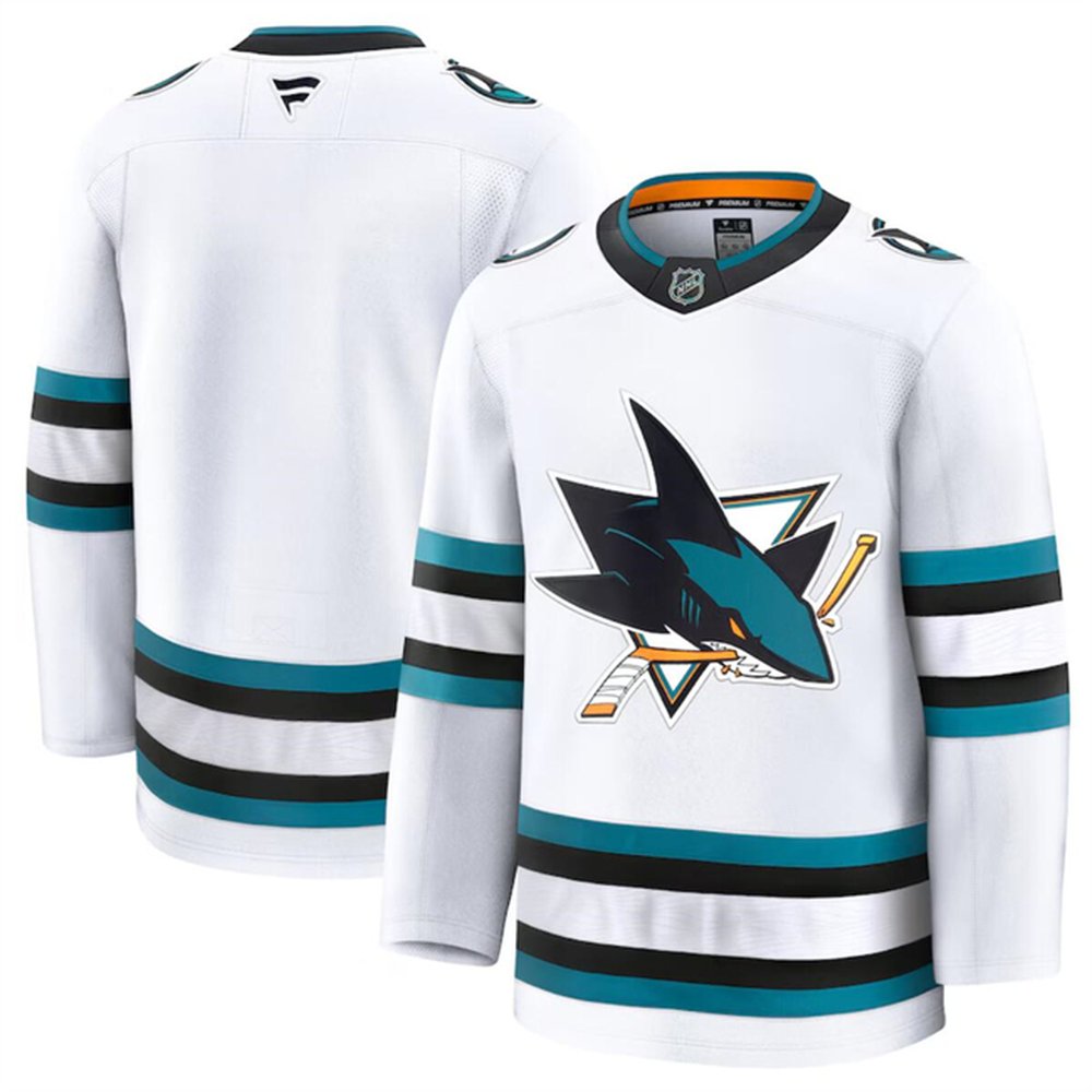 Youth San Jose Sharks Blank White 2024-25 Away Stitched Hockey Jersey Youth San Jose Sharks Blank White 2024-25 Away Stitched Hockey Jersey