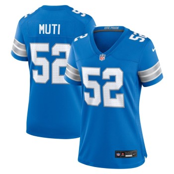 Women's Detroit Lions Netane Muti  Blue Game Jersey Women's Detroit Lions Netane Muti  Blue Game Jersey