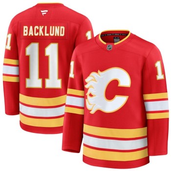 Men's Calgary Flames #11 Mikael Backlund Red Home Premium Jersey Men's Calgary Flames #11 Mikael Backlund Red Home Premium Jersey