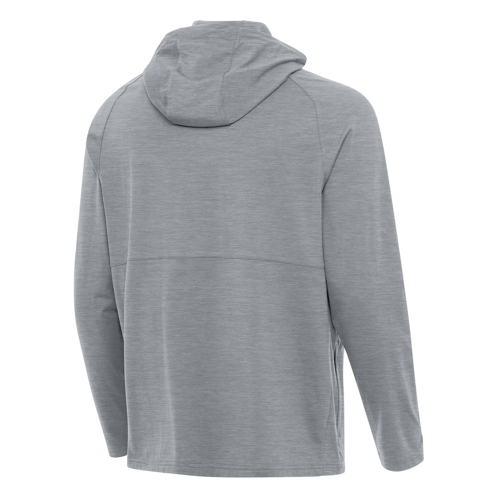 Men's Philadelphia Eagles Antigua Heather Gray Super Bowl LIX Champions Spikes Quarter-Zip Hoodie Men's Philadelphia Eagles Antigua Heather Gray Super Bowl LIX Champions Spikes Quarter-Zip Hoodie