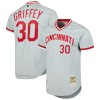Men's Cincinnati Reds #30 Ken Griffey Jr. Gray 2004 Cooperstown Collection Authentic Throwback Jersey
