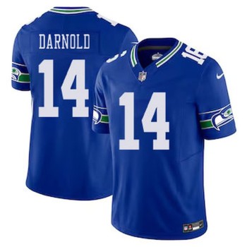 Men's Seattle Seahawks #14 Sam Darnold Royal 2024 F.U.S.E Vapor Limited Stitched Football Jersey Men's Seattle Seahawks #14 Sam Darnold Royal 2024 F.U.S.E Vapor Limited Stitched Football Jersey