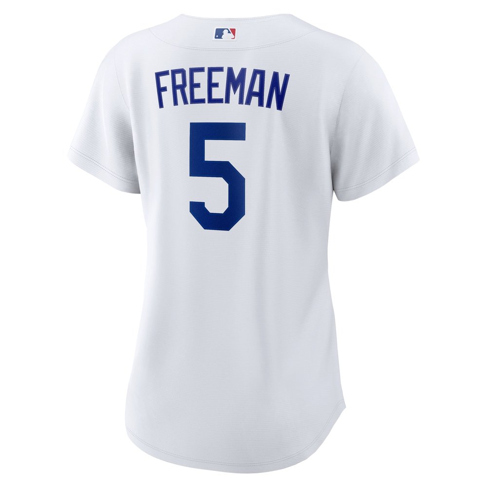 Women's Los Angeles Dodgers #5 Freddie Freeman White 2024 World Series Home Home Replica Jersey